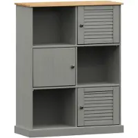 vidaXL Bibliothèque VIGO gris 90x35x114,5 cm bois massif de pin