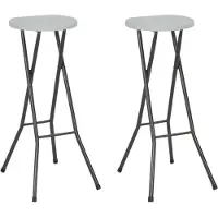 vidaXL Tabouret de bar pliable 2 pcs. PEHD et acier blanc