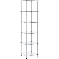 vidaXL Étagère 6 niveaux Transparent 40x40x160 cm Verre trempé