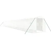 vidaXL Serre avec cadre en acier blanc 44 m² 22x2x2 m