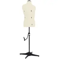 vidaXL Mannequin de couture ajustable pour homme Crème Taille 37-45