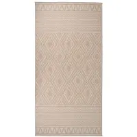 vidaXL Tapis à tissage plat d'extérieur 100x200 cm Rayures brunes