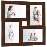 vidaXL Collage de cadres photo pour photo de 4x(13x18 cm) Marron MDF