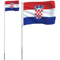 vidaXL Drapeau de la Croatie avec mât 5,55 m Aluminium
