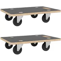 vidaXL Roulettes de transport 2 pcs. Rectangulaire 80x55x11,5 cm 250 kg