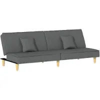 vidaXL Canapé-lit gris foncé tissu