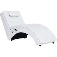 vidaXL Chaise longue de massage avec coussin Blanc Similicuir
