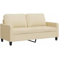 vidaXL Canapé à 2 places Crème 140 cm Tissu
