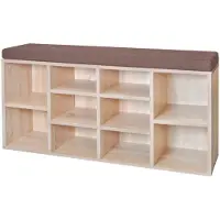 vidaXL Banc de rangement à chaussures 10 compartiments Couleur chêne