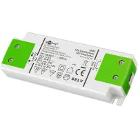 Goobay 65585 Transformateur LED à courant constant 500 mA, 20 W, super plat, blanc-vert - pour LED à courant constant 500 mA jusqu'à 20 W de charge totale dans la plage de tension 24-40 V (DC)