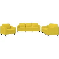 vidaXL Ensemble de canapés 3 pièces avec coussins Tissu jaune clair