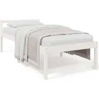 vidaXL Lit en bois massif blanc 75x190 cm