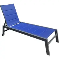 Happy Garden Bain De Soleil Barbados En Textilène Bleu Foncé - Aluminium Anthracite