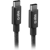SBS Câble tressé USB C USB C 25 W 1,5 m Gris foncé