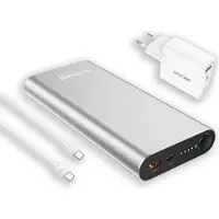 RealPower 408097 Powerbank PB-20000PD Pro Set silber 20.000mAh