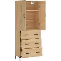 vidaXL Highboard chêne Sonoma 69,5x34x180 cm Matériau dérivé du bois