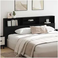 vidaXL , panneau de tête de meuble, noir, imitation chêne, matériau composite en bois