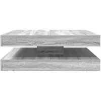 vidaXL Table basse pivotante à 360 degrés Gris Sonoma 90x90x34,5 cm