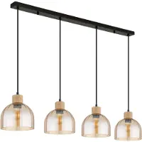 Globo Lampe suspendue à 4 lumières Swanson Noir