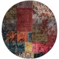vidaXL Tapis lavable multicolore Ø 200 cm antidérapant
