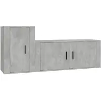 vidaXL Ensemble d'armoires TV 2 pièces gris béton Bois composite