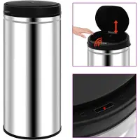 vidaXL Poubelle automatique à capteur 80 L inox