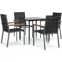 vidaXL Ensemble de jardin 5 pièces noir Textilène et acier