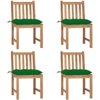 vidaXL Gartenstühle 4 Stk. mit Kissen Massivholz Teck