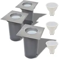vidaXL -LED -Landflecken außerhalb von 3 Teilen quadratisch