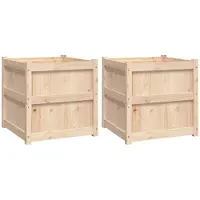 vidaXL Jardinières 2 pcs bois de pin massif