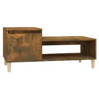 vidaXL Table basse chêne fumé 100x50x45 cm bois composite