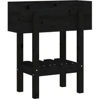 vidaXL Jardinière noir 62x30x69 cm bois massif de pin