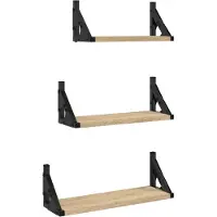 vidaXL Ensemble d'étagères murales 3pcs chêne sonoma bois d'ingénierie