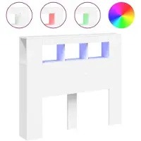 vidaXL Tête de lit LED Blanc 120x18,5x103,5 cm Bois composite