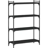 vidaXL Bibliothèque à 4 niveaux noir 80x30x120 cm bois d'ingénierie