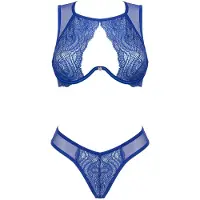 Obsessive Giselia Set Ensemble Lingerie 2 Pieces Bleu M/L