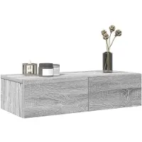 vidaXL Étagère murale avec tiroirs sonoma gris bois d'ingénierie