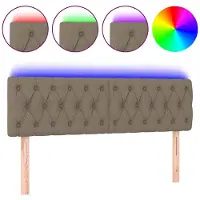 vidaXL Tête de lit LED Taupe 144x7x78/88 cm Tissu