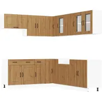 vidaXL Ensemble de 11 armoires de cuisine Kalmar Chêne Artisan Bois composite