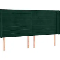 vidaXL Tête de lit avec oreilles vert foncé 163x16x118/128 cm velours