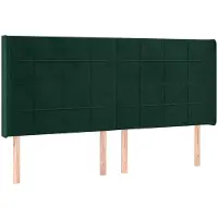 vidaXL Tête de lit avec oreilles vert foncé 203x16x118/128 cm velours