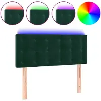 vidaXL LED Tête de lit vert foncé 100x5x78/88 cm velours