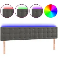vidaXL Tête de lit LED gris foncé 180x5x78/88 cm velours
