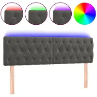 vidaXL Tête de lit LED gris foncé 160x7x78/88 cm velours