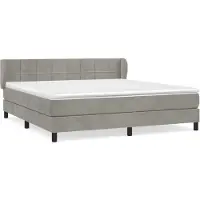 vidaXL Lit boxspring avec matelas gris clair 160x200 cm velours