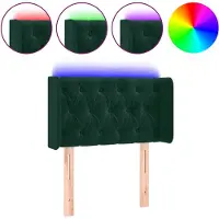 vidaXL Tête de lit LED vert foncé 83x16x78/88 cm velours
