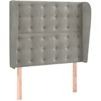 vidaXL Tête de lit avec oreilles gris clair 103x23x118/128 cm velours