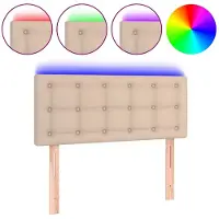 vidaXL Tête de lit LED cappuccino brun 90x5x78/88 cm similicuir