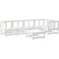 vidaXL Ensemble salon de jardin 6 pièces blanc pin massif