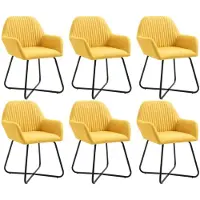 vidaXL Chaises à manger lot de 6 jaune tissu277109